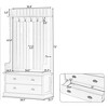 NicBex 38.5 inch Hall Tree for Hallway,Coat Racks with 6 Hooks and 2 Large Drawers,Entryway Furniture for Hallway,Living Room,Bedroom,White/Black - 3 of 4