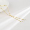 14K Gold and White Gold Double Strand Lariat Pendant Necklace with Crystals - 3 of 4
