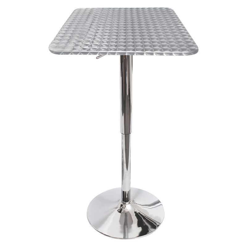 Adjustable Bar Height Table Metal/Silver - LumiSource, 1 of 6