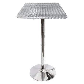 Adjustable Bar Height Table Metal/Silver - LumiSource