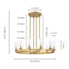 Rennnsan Mavita 35" W 12 -Light Glass Dimmable Mid-Century Wagon Wheel Chandelier in Brushed Gold & Black - 3 of 4