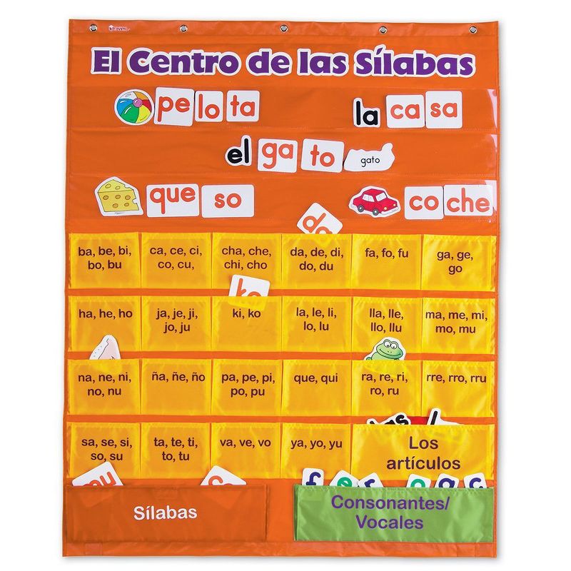 Learning Resources El Centro de las Silabas (Spanish Syllables) Pocket Chart, 225 Cards, Ages 6+, 1 of 5