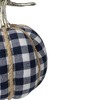 Northlight Plaid Fall Harvest Pumpkin with Weathered Stem - 7.75" - Dark Blue and White - 4 of 4