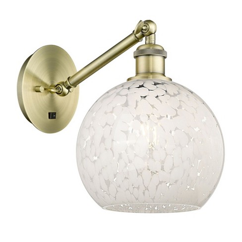 Innovations Lighting White Mouchette 1 - Light Sconce in  Antique Brass - image 1 of 1