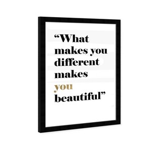 13" x 19" What Makes You Different Makes You Beautiful Motivational Quotes Unframed Canvas Wall Art Black - Wynwood Studio - 1 of 3