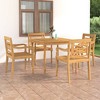 vidaXL 5 Piece Patio Dining Set Solid Teak Wood - 2 of 4