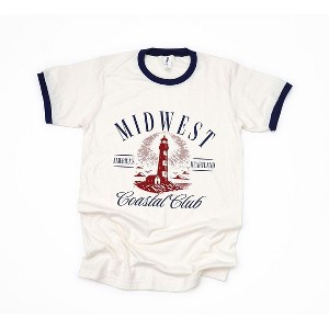 Simply Sage Market Women's Midwest Coastal Club Short Sleeve Ringer Tee - 1 of 4