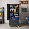 Metal Garage Storage Cabinet with Drawers, 71" Steel Rolling Tool Cabinet, Locking Doors, Adjustable Shelves, Black - 2 of 4