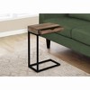 Vynxaria Contemporary C-Shaped Accent Table, Brown Laminate, Black Metal, 16" L x 10.25" W x 24.5" H - 2 of 4