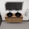 48" Bathroom Vanity with 2 Ceramic Sinks, Wall Mounted Bathroom Storage Cabinet with 4 Soft-Close Doors – The Pop Home - 3 of 4