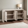 60" Luxury Multi-Functional Sideboard with Woven Slat Doors, Step Design, Solid Wood Veneer for Living Room, Hallway or Study - 2 of 4
