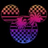 Boy's Disney Mickey Mouse Neon Palm Trees Silhouette Pull Over Hoodie - 2 of 4