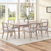 Set of 2 Dining Chairs, Modern Farmhouse Accent Chairs Side Chairs with Rattan Backrest & Rubber Wood Legs - ModernLuxe - 2 of 4