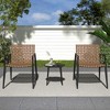 Christopher Knight Home Winnie 3 Pieces Outdoor Industrial Rattan, Metal and Tempered Glass Chat Set - 2 of 4