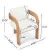 Boucle Modern Dining Chairs Set of 2 with Curved Arms,Rubberwood Frame Dining Chair with Cushions,Accent Dining Chair for Dining Room-Coolbibila - 4 of 4