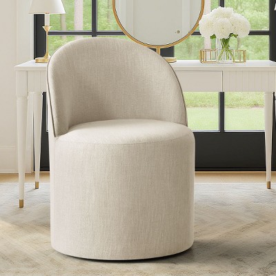 Comfy Accent Chair Armless Upholstered Accent Chair​ with Castors Rolling Accent Chair Living Room -Tanpinhause