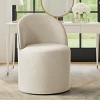 Best Home Office Chair with Wheels Linen Barrel Upholstered Office Chair Armless for Home Office,Living Room-Tanpinhause - 3 of 4