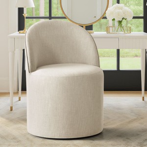 Comfy Accent Chair Armless Upholstered Accent Chair​ with Castors Rolling Accent Chair Living Room -Tanpinhause - 1 of 4