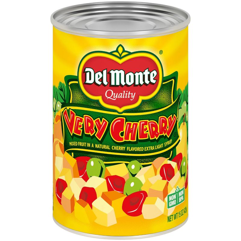 Del Monte Very Cherry Mixed Fruit in a Natural Cherry Flavored Light Syrup - 15oz, 1 of 6