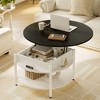 WOWLIVE 27"W Lift-Top Wood Coffee Table, Small Round Cocktail Table with Storage for Living Room, CT007 - 3 of 4