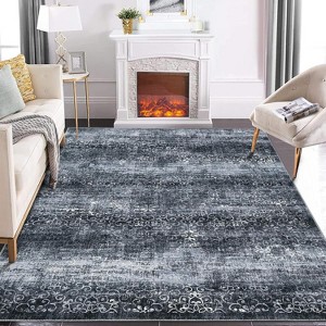 Washable Paisley Area Rug – Low Pile, Non-Slip, Stain-Resistant Carpet for Living Room, Bedroom, or Office - 1 of 4