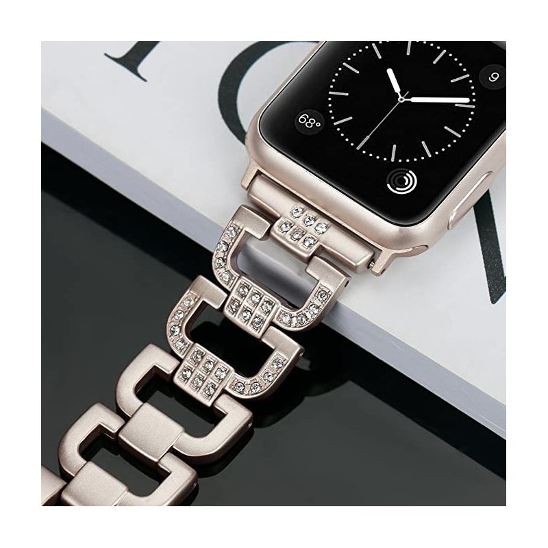 Worryfree Gadgets Metal Band with Bling Rhinestone for Apple Watch 38/40/41mm 42/44/45mm iWatch Band Series 8 7 6 5 4 3 2 1 & SE, 2 of 6