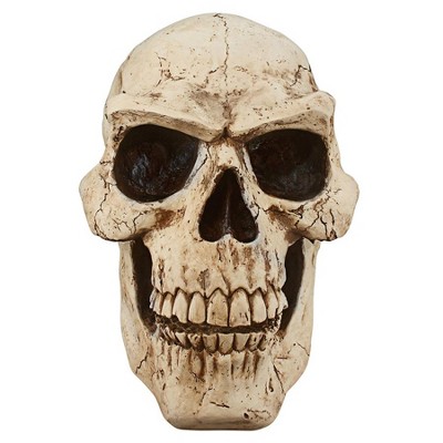 Giant Beige Resin Halloween Skeleton Skull Sculpture