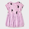 Baby Girls' Halloween Cat Witch Short Sleeve Tulle Dress - Cat & Jack™ Purple - 2 of 4