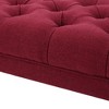 Sapphtopaz Classic Upholstered Ottoman Bench, Button-Tufted Diamond Stitching Accent Stools, Entryway Benches with Half-Circle Birch Wood Legs - 3 of 4
