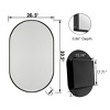 Akoasm Oval Metal Bathroom Medicine Storage Cabinet With Mirror & Adjustable Shelves-Black - 2 of 4