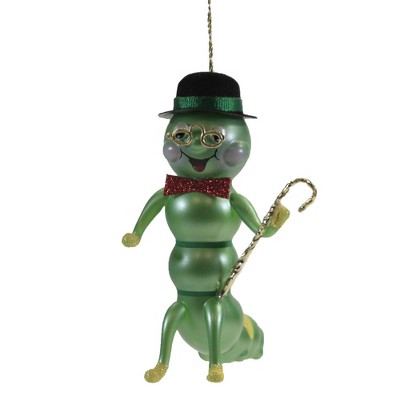 Italian Ornaments 5.0" Dad Caterpillar With Cane Ornament Italian Family Spring  -  Tree Ornaments
