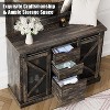 77" Hall Tree Entryway Furniture with Coat Rack, Mirrors, Shoe Storage, Drawers & Barn Doors, White/Black - 4 of 4