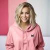 Dalix Butterfly Embroidered Fleece Cropped Hoodie Pullover Relaxed Fit Womens - 4 of 4