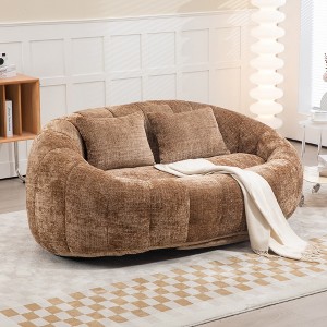 MOONMISS Giant Bean Bag Chair Couch, 57''W Oversized Bean Bag Sofa with Foam Filler, Lazy Loveseat Chair with 2 Pillows for Living Room - 1 of 4