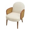 Maliang Mid-century Accent Chair with Rattan Armrests & Wooden Legs - 2 of 4