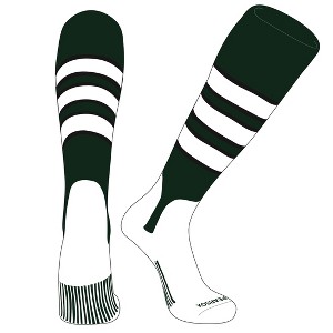 PEAR SOX OTC Baseball Softball Stirrup Socks (C, 5in) Forest Green, Black, White - 1 of 3