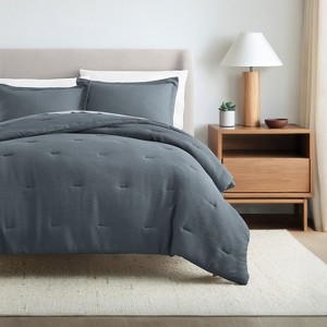 Cloud Weave Textured Comforter Set, Plush All-Season Down Alternative, Ultra Soft, 3-Piece Set - Becky Cameron - 1 of 4