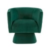 Velvet Upholstery Solid Wood Swivel Accent Chair with Diamond-Stitched Back, Foam Padding, Attached Cushions and 360-Degree Swivel - 2 of 4
