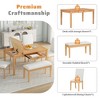 6 Piece Dining Table Set for 6, Farmhouse Kitchen Table Set With Flip-up Storage Bins, Kitchen Breakfast Table Set for Dining Room Kitchen - 4 of 4
