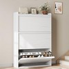 Whizmax Shoe Cabinet with 3 Flip Drawers, Modern Shoe Rack Storage Organizer with Adjustable Shelves, Hidden Freestanding Shoe Cabinet for Entryway - 2 of 4