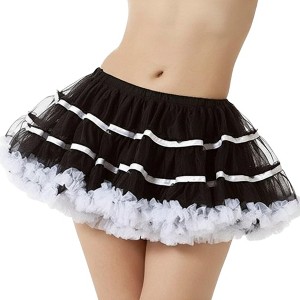 BellaSous Tutu Skirt Teen Petticoat for Tutu Costume | One Size Black White Tutus for Women - 1 of 4