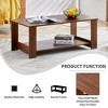 GlasFlength Coffee Table, Tempered Glass Tabletop, Rectangular Double-Layer Design, Suitable for Living Room, Courtyard, Brown,43.3"*21.6"*16.5" - 4 of 4