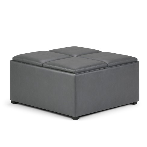 Franklin Square Coffee Table Storage Ottoman And Benches Stone Gray