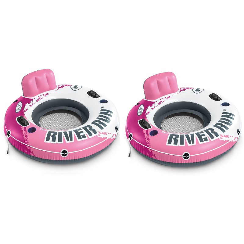 Intex Pink River Run I Sport Lounge Inflatable Water Float 53" Diameter 2-Pack, 1 of 4