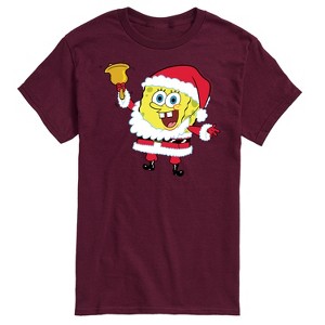 Men's - SpongeBob SquarePants - Spongebob Santa Christmas Short Sleeve Graphic T-Shirt - 1 of 4