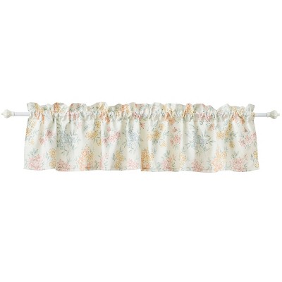 Chloe Pastel Floral Light-Filtering Rod Pocket Valance, 84 W x 16 L