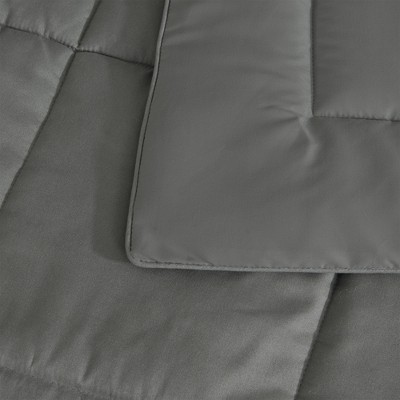 Full/Queen Dark Grey Reversible Down Alternative Microfiber Comforter Set