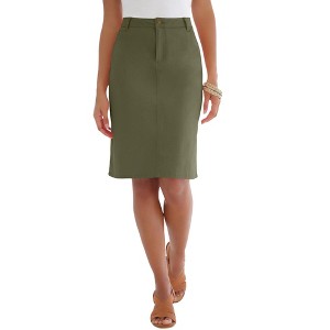 Jessica London Women's Plus Size True Fit Stretch Denim Short Skirt - 1 of 4