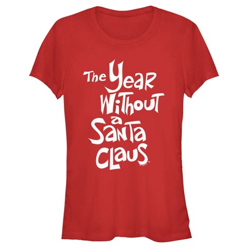 Juniors Womens The Year Without a Santa Claus White Logo Stack T-Shirt - image 1 of 4