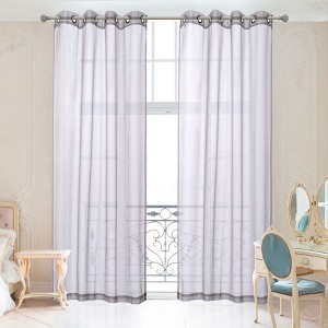 Ruthy's Outlet Panel Pair Window Sheer Curtains Grommet Panels - 1 of 3